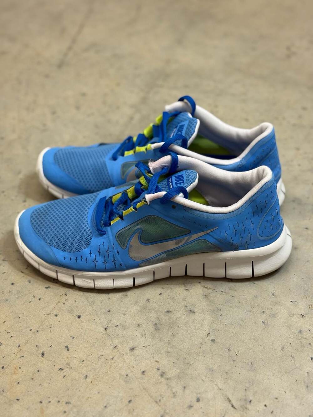 Nike Free Run 3 GS Coast Blue Silver Youth Barfoot Running Shoes - Picture 4 of 12